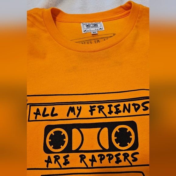 ALL MY FRIENDS ARE RAPPERS. Orange crop top. - Picture 1 of 3
